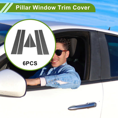 6 x Pillar Window Trim for Chevy Captiva (2006-2015) Carbon Fiber Black