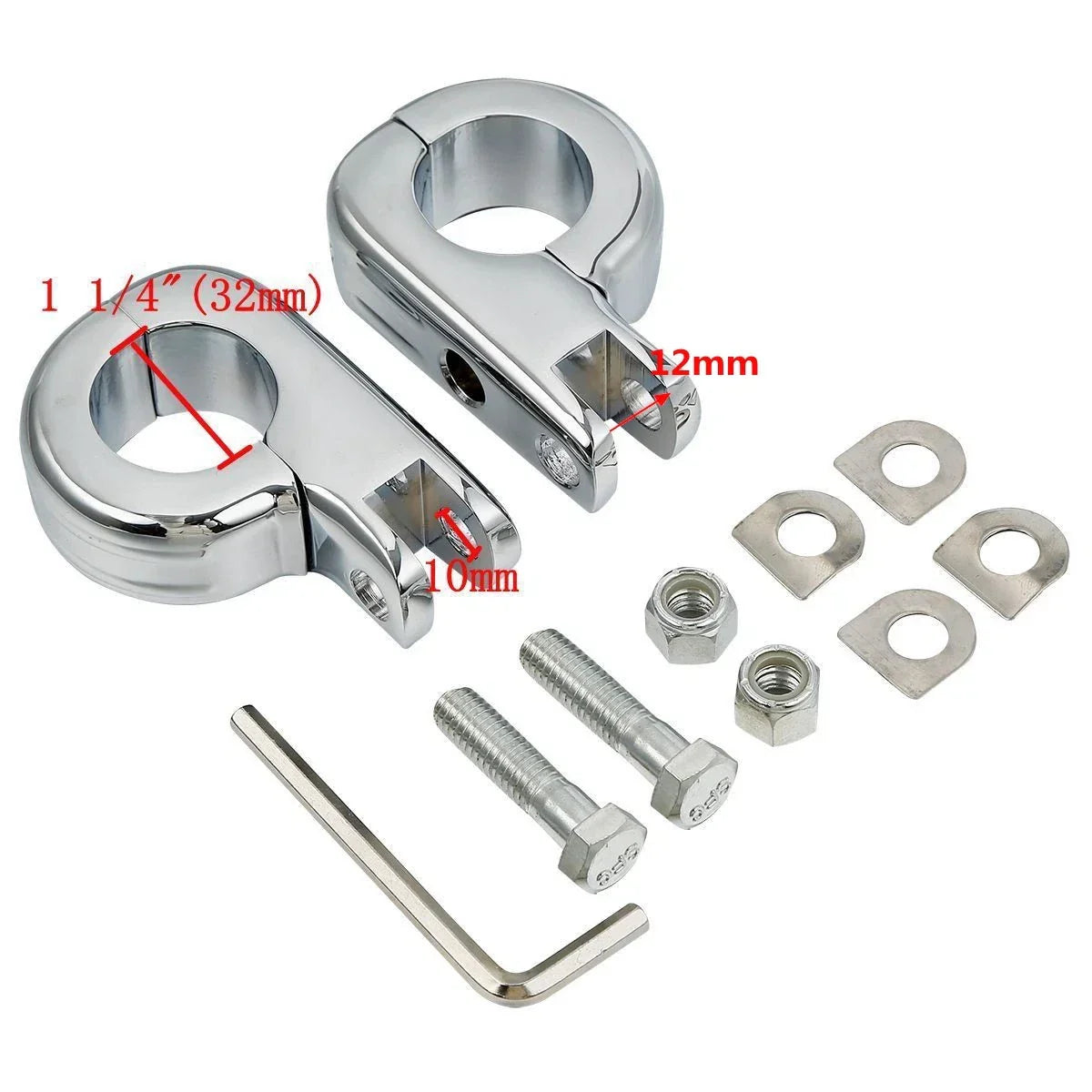 1.25" Chrome Foot Pegs Mounting Kit for Harley Highway Engine Guard Bars