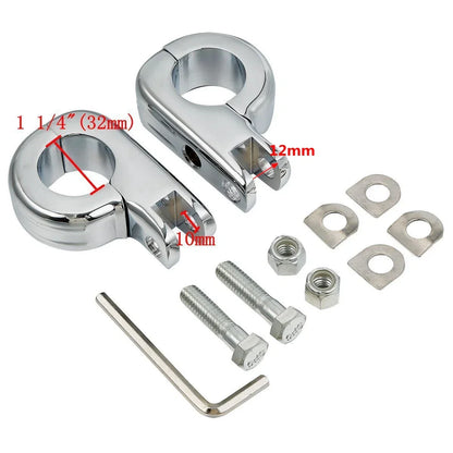 1.25" Chrome Foot Pegs Mounting Kit for Harley Highway Engine Guard Bars