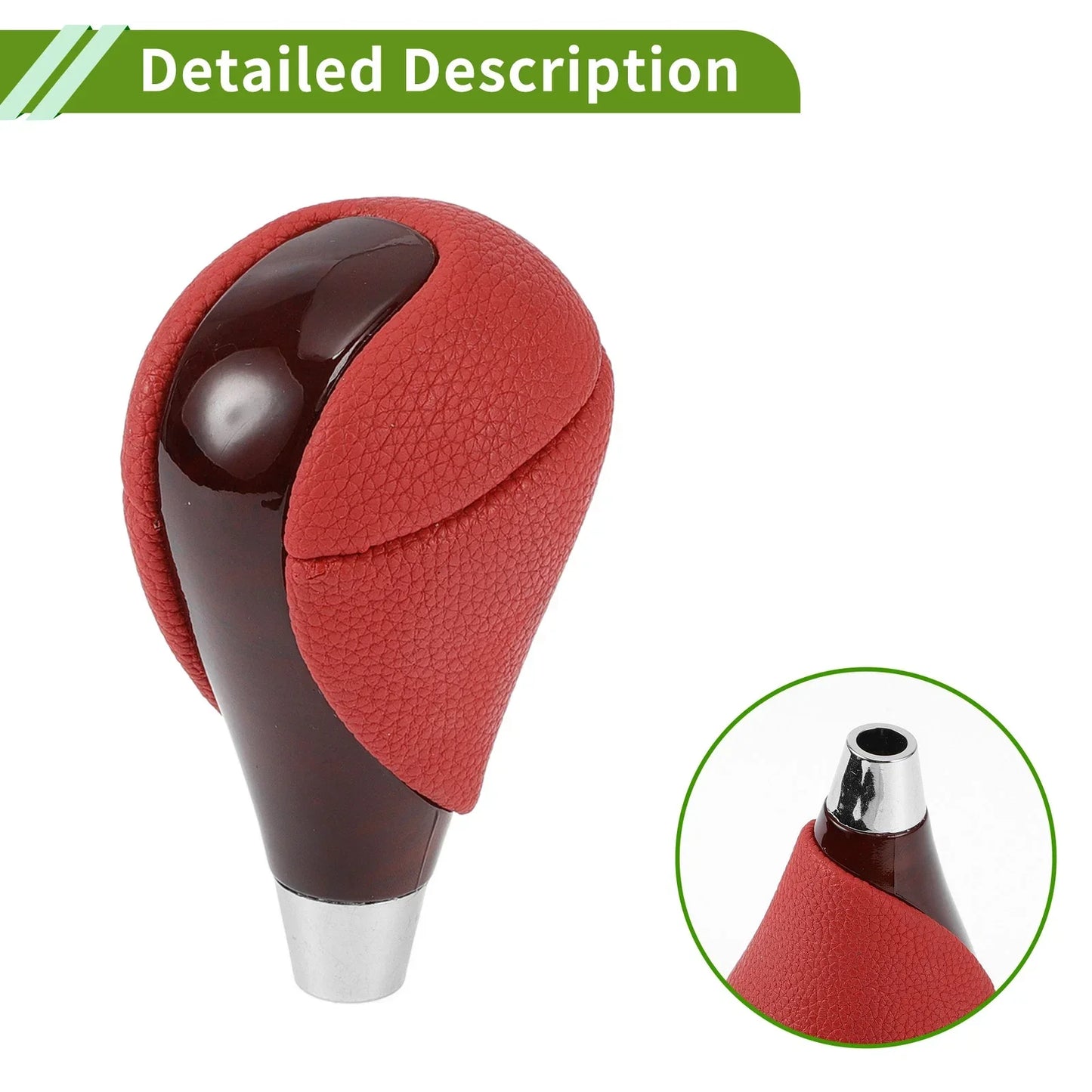 Automatic Gear Shift Knob for Lexus ES350 2007-2015 - Plastic Faux Leather Red Brown