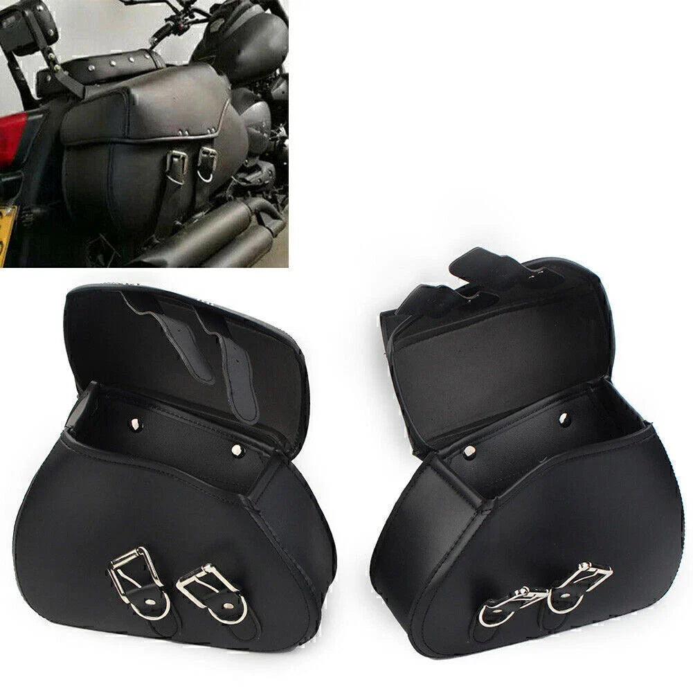 PU Leather Saddle Bags for Harley Sportster Dyna Motorcycle