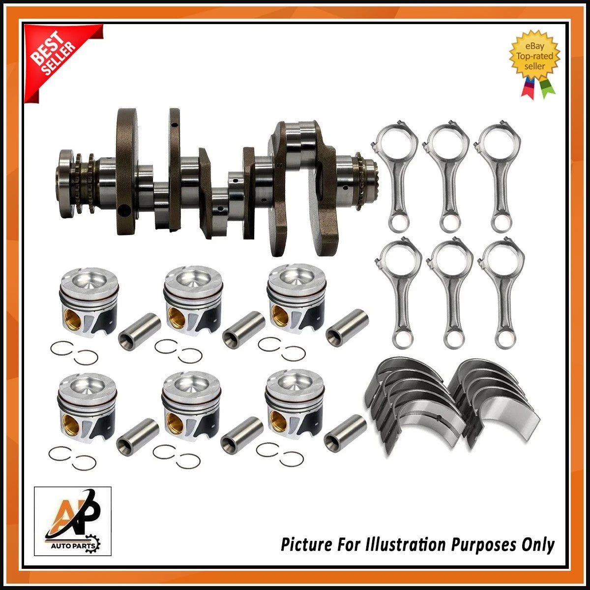 Crankshaft with Engine Rebuild Kit Replacement for Audi Q5 Q7 3.0 TDI (2010–2019)