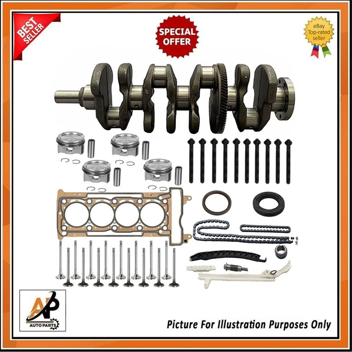 Crankshaft Rebuild Kit Replacement for Mercedes Benz M264.920 2.0L Petrol ()