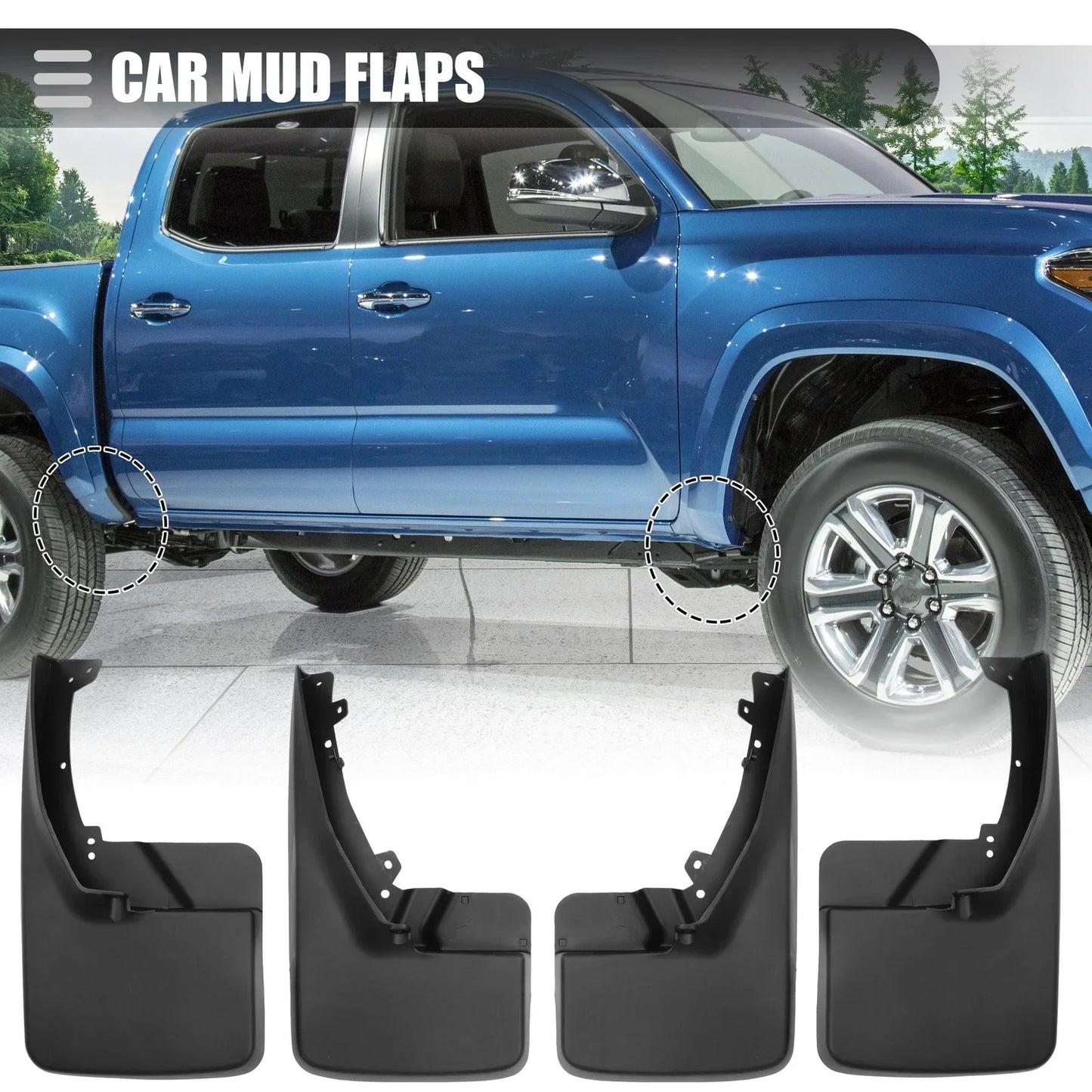Car Mud Flaps Splash Guards Set for Dodge Ram (2009-2018)