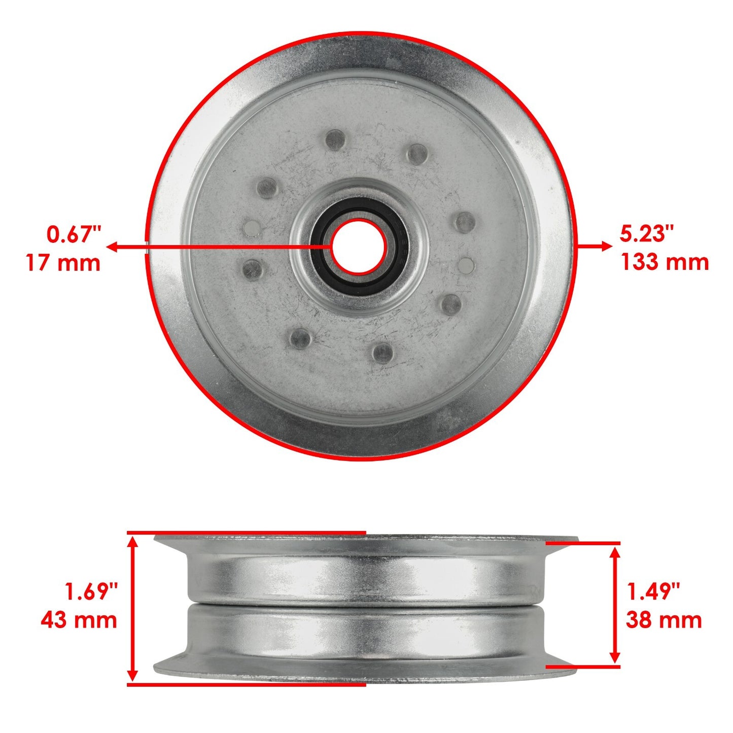 Deck Drive Belt Idler Pulley Replacement for John Deere E160 E170 (2000–2025)