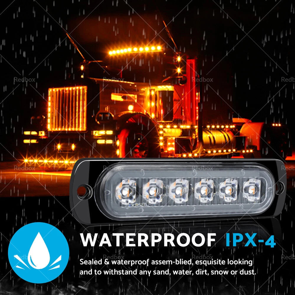 4x 18W LED Strobe Flash Lights for Car Truck Emergency Warning Amber