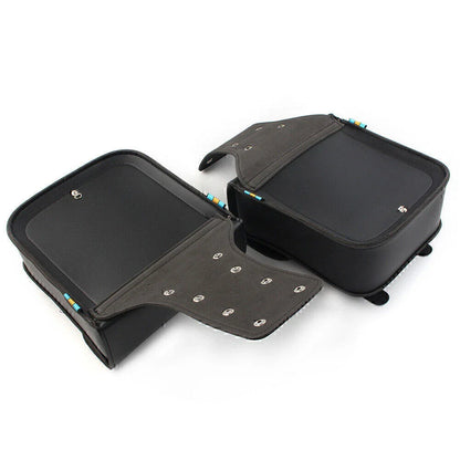 Black Motorcycle Leather Side Saddle Bags for Harley Sportster XL883/1200