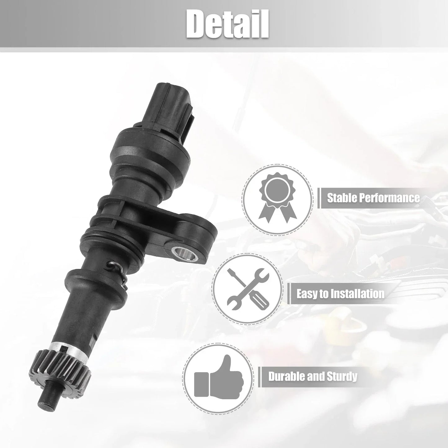 Transmission Speed Sensor for Honda (78410-S10-003) 3 Pins Plastic Metal Black