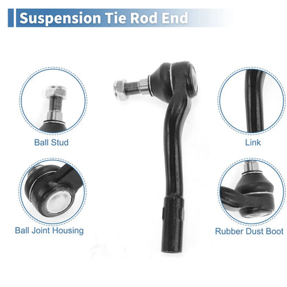 4pcs Front Inner Outer Tie Rod Ends for Mercedes-Benz C55 (2005-2006)