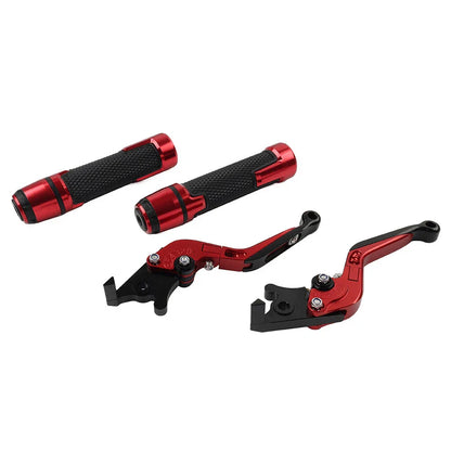 Red Extendable Brake Clutch Levers & Grips for BMW F900 F900R (2020-2023)