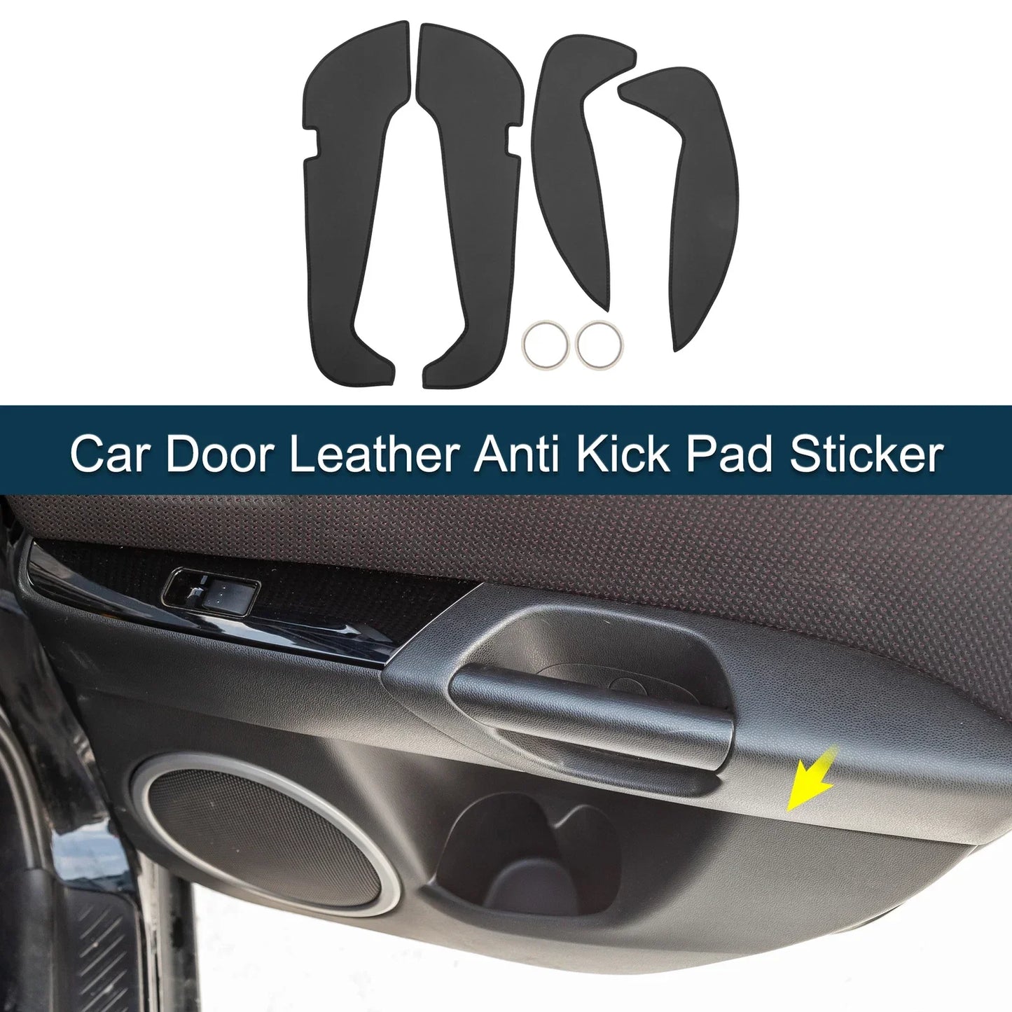 Car Door Leather Anti Kick Pad Sticker for Mercedes-Benz GLA (2015) - Black Set