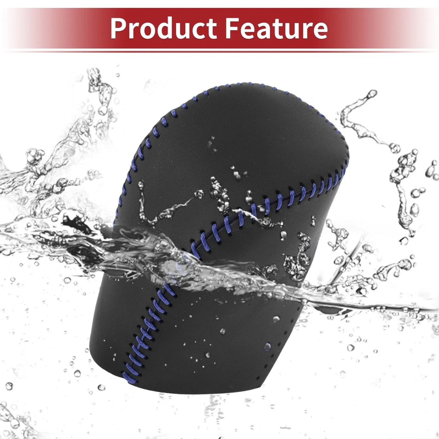 Car Gear Shift Knob Cover for Honda HR-V 2023-2024 Black Blue Faux Leather