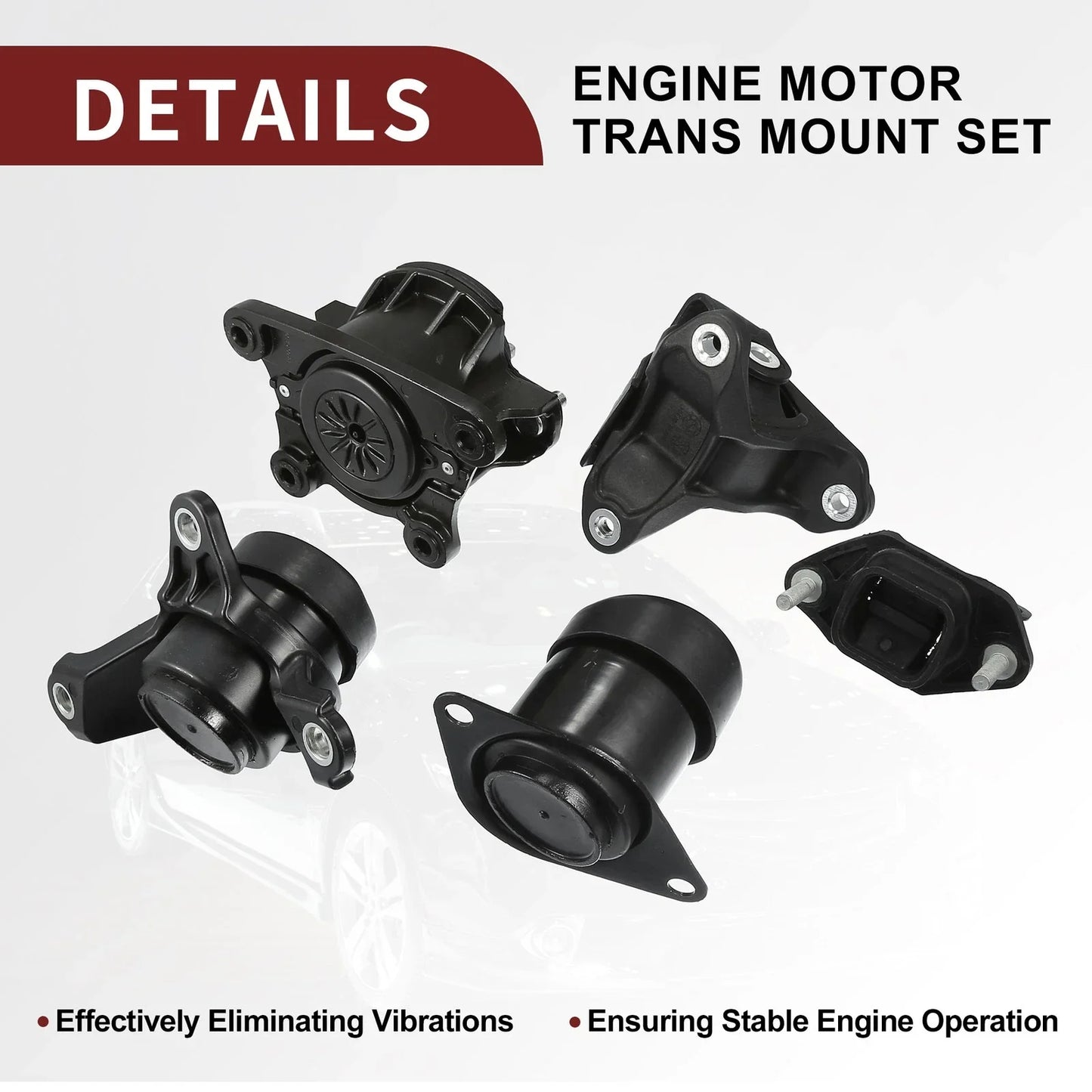 Engine Motor Trans Mount Set for Honda Accord 2.4L & Acura TSX (2008-2012)