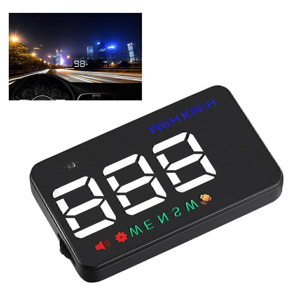 3.5" Universal Car Over Speed Warning Speedometer HUD GPS Display
