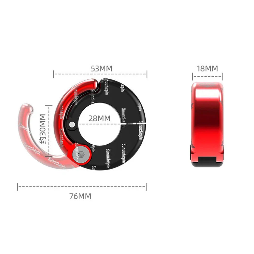 CNC Helmet Hook Holder for Motorcycle ATV 21-28mm Handlebar Red
