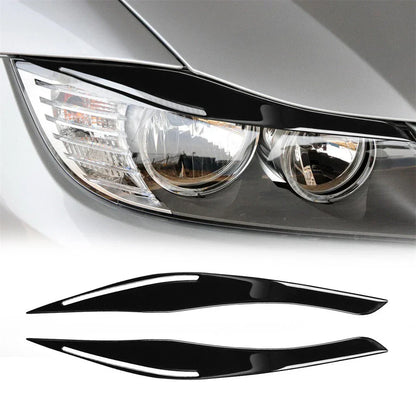 Gloss Black Headlight Eyelid Trim for BMW 3 Series E90 E91 (2009-2012)