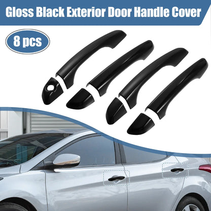 8 x ABS Exterior Side Door Handle Cover Trim for Hyundai Elantra (2017-2020)