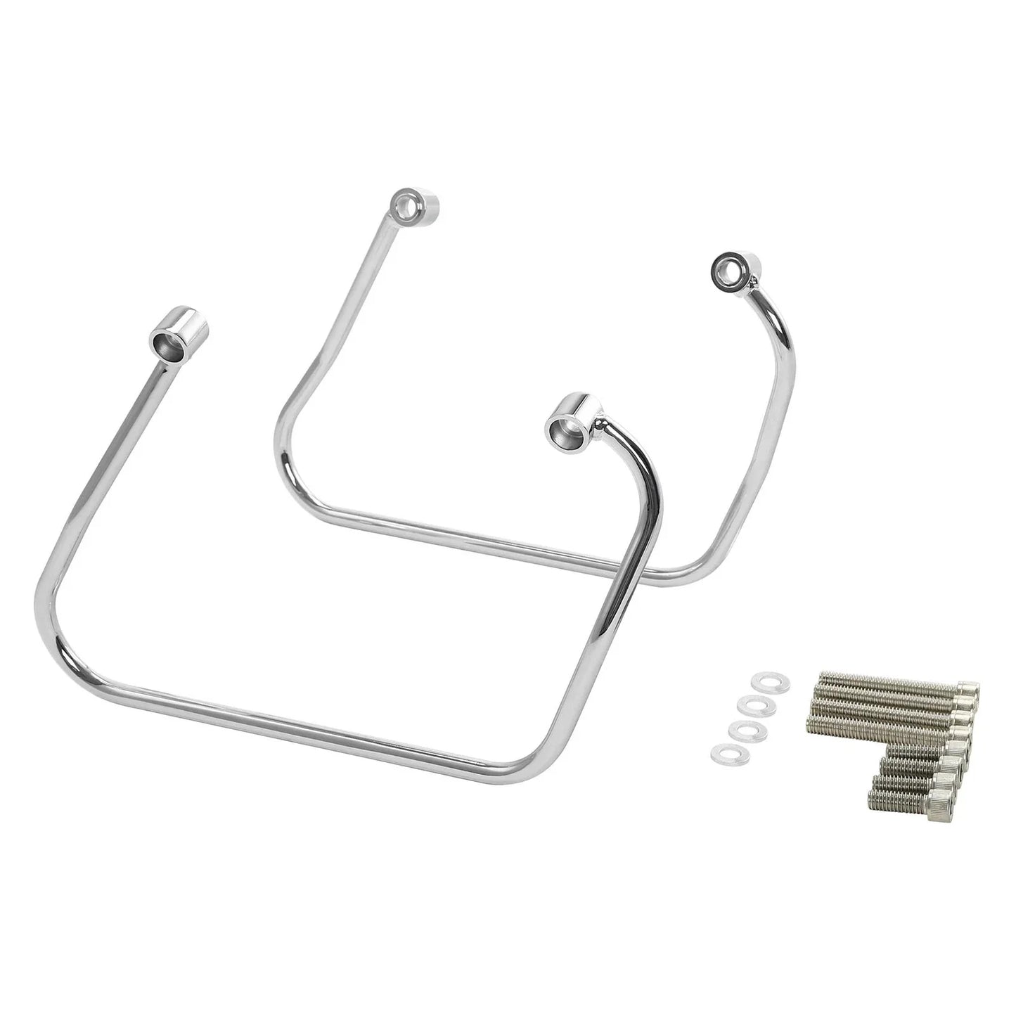 Chrome Saddlebag Support Brackets for Harley Softail Slim (2018-2024)
