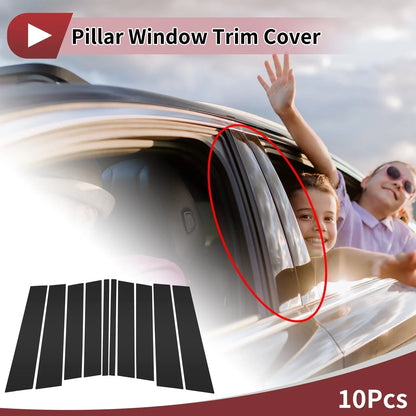 10 x Car Door Pillar Window Trims for Mercedes-Benz GL-Class (2013-2015) Black