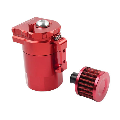 300ml Red Baffled Engine Oil Catch Can Tank w/ Breather Filter for Universal