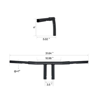 1 1/4" 8" Rise T-Bars Handlebar for Harley Sportster XL1200 Dyna (2004-2023)