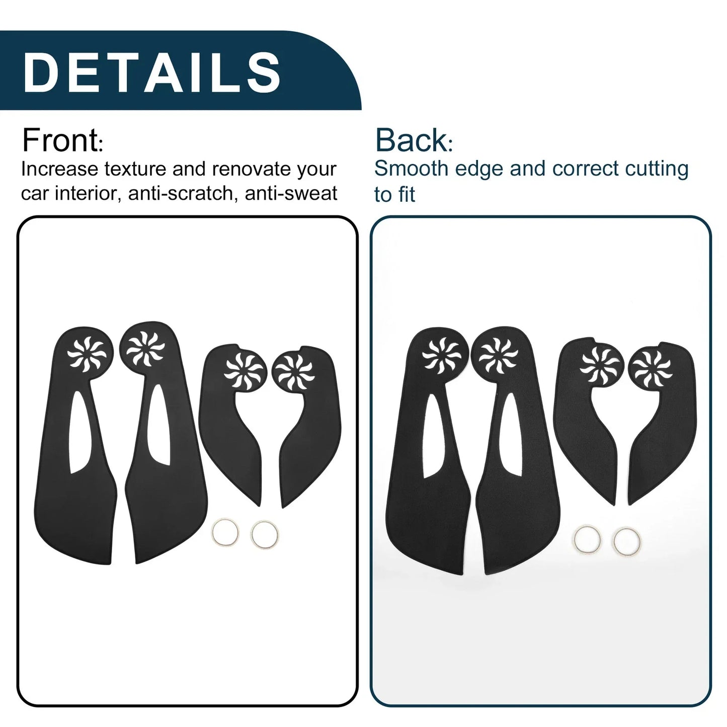 Car Door Anti Kick Pad Sticker Protector for Honda Fit (2008-2013) Black 1 Set