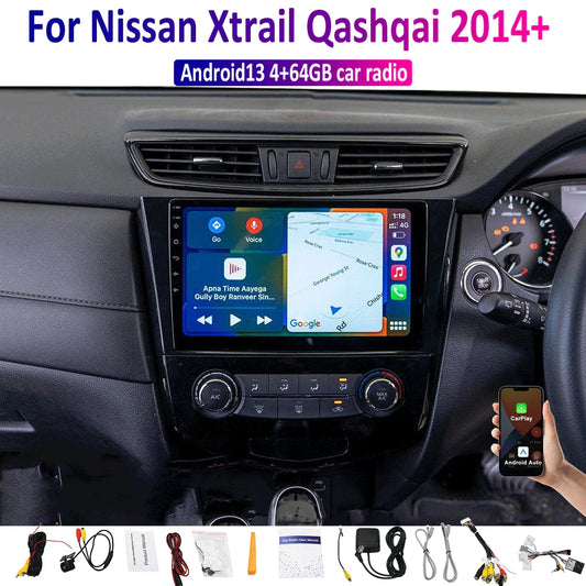 10" Wireless Carplay Android Auto Head Unit for Nissan X-Trail Qashqai (2014+)