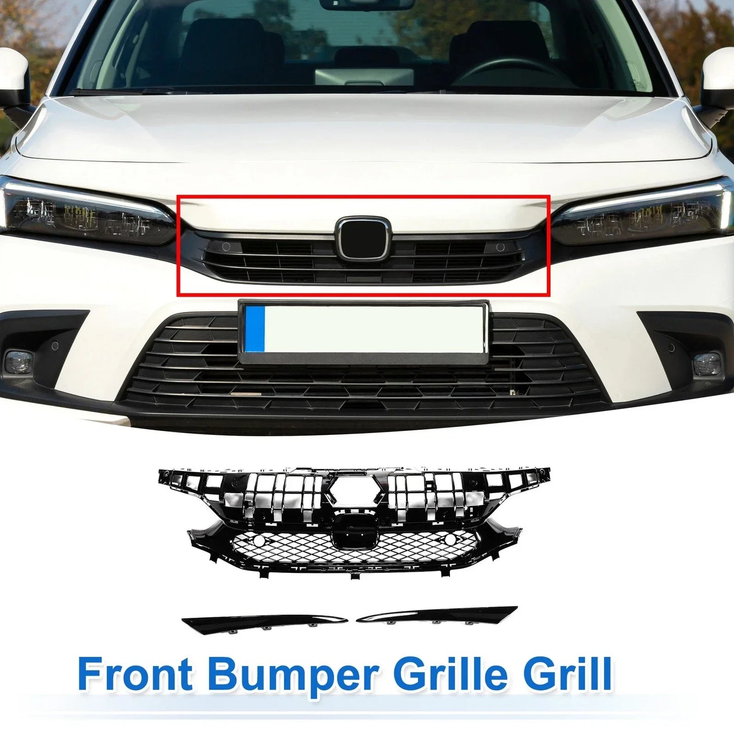 Front Hood Bumper Grille for Honda Civic Facelift (2016-2021)
