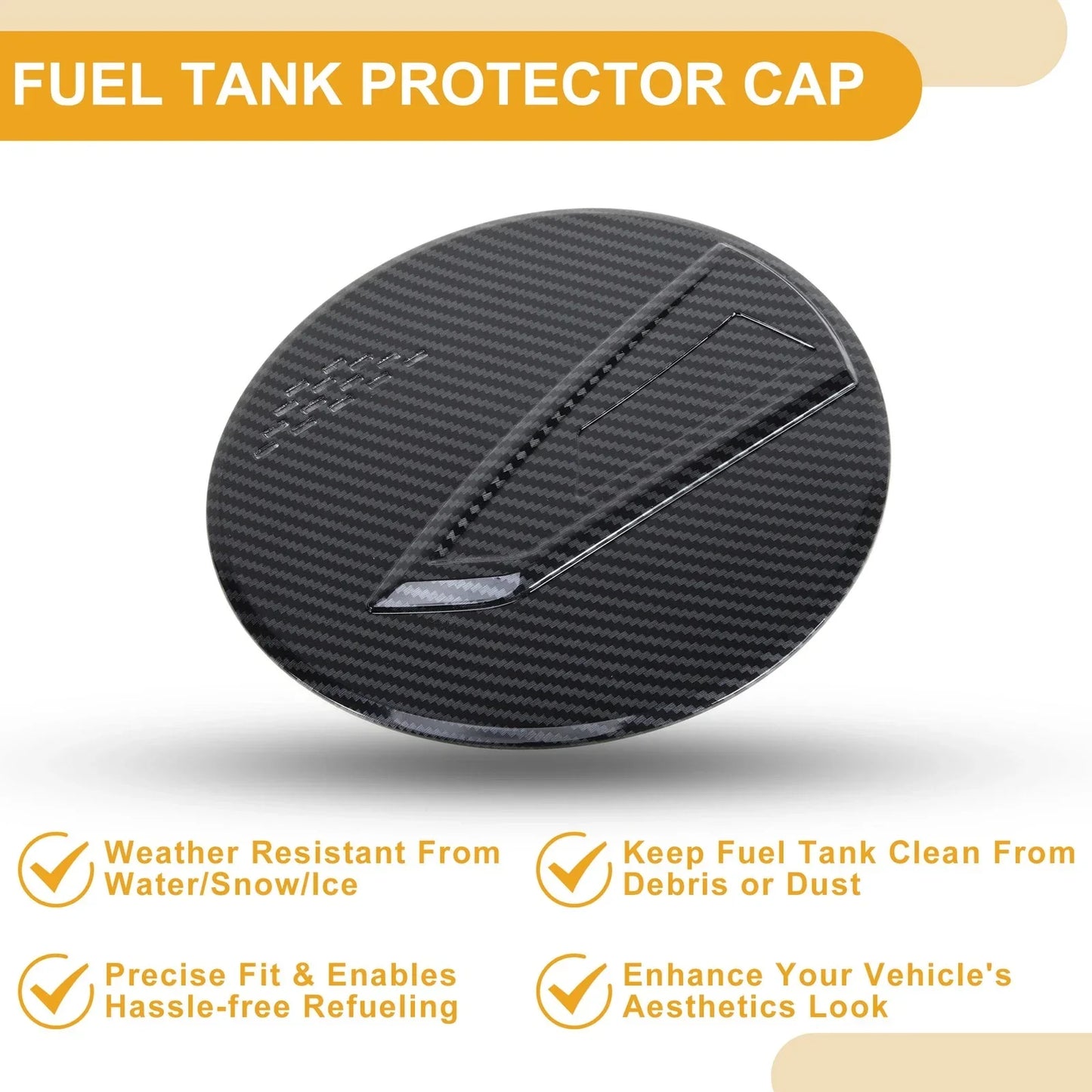 Fuel Tank Door Cap for Chevy Blazer 2020-2025 Gas Tank Flap Carbon Fiber Black