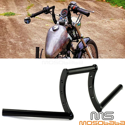 1" Black Handlebar Drag Z Bar for Harley Dyna Softail Sportster