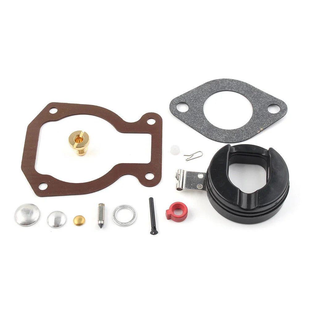 Carburetor Kit w/ Float for Johnson Evinrude 9.9 HP 15 HP (1974-1988)