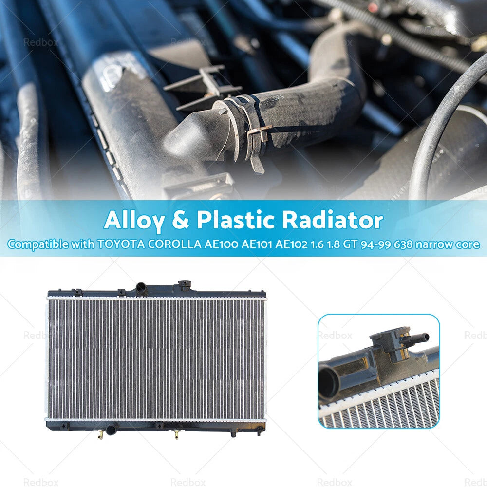 Alloy & Plastic Radiator for Toyota Corolla AE100 AE102 1.6 (1994-1999)