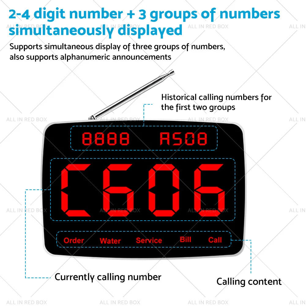 10 x Wireless Restaurant Pager System for Food Truck Cafe Club