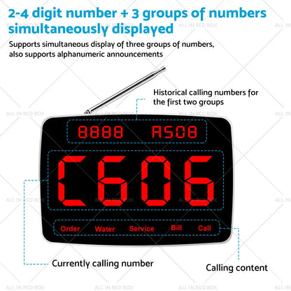 10 x Wireless Restaurant Pager System for Food Truck Cafe Club