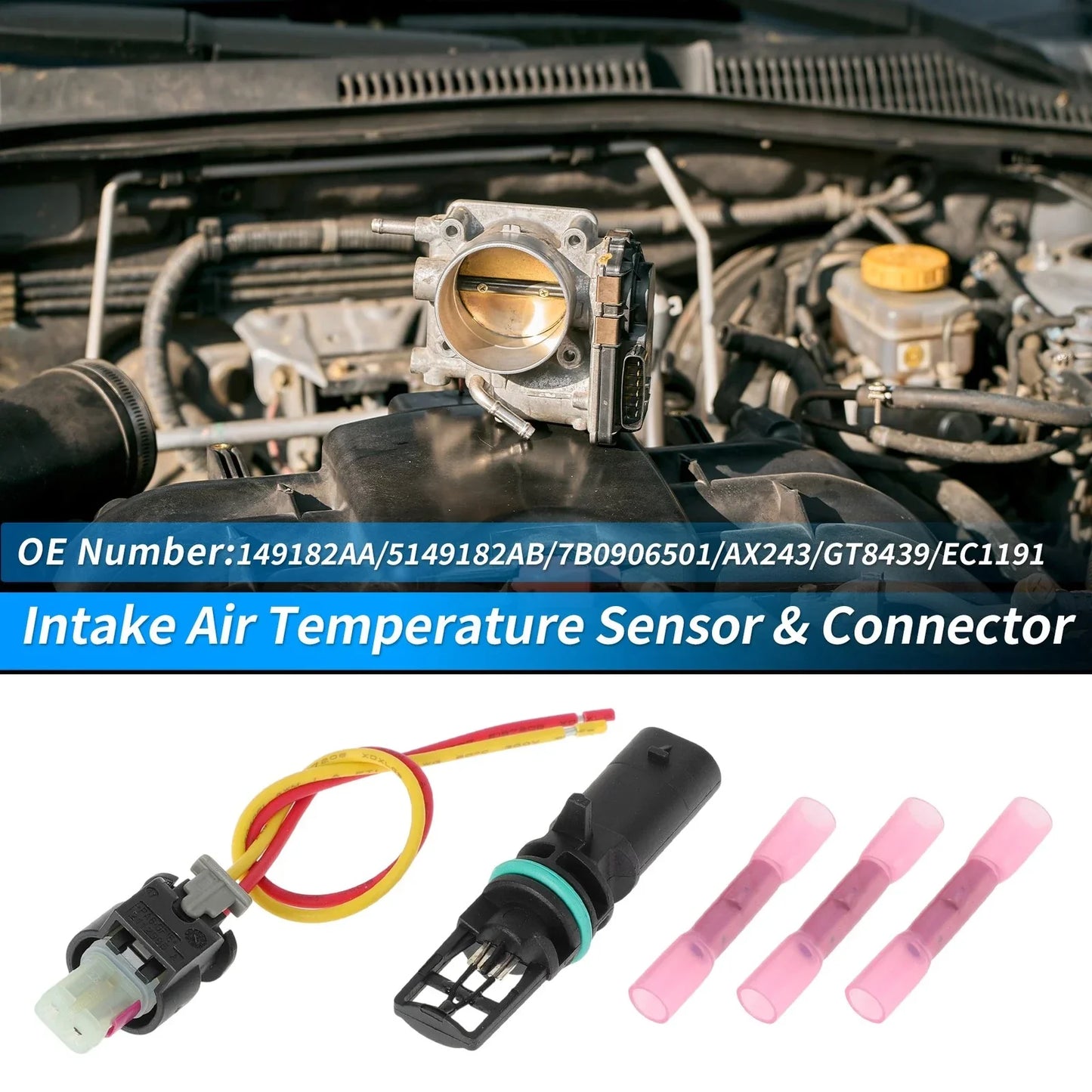 Intake Air Temperature Sensor Connector Kit for Chrysler Jeep ()