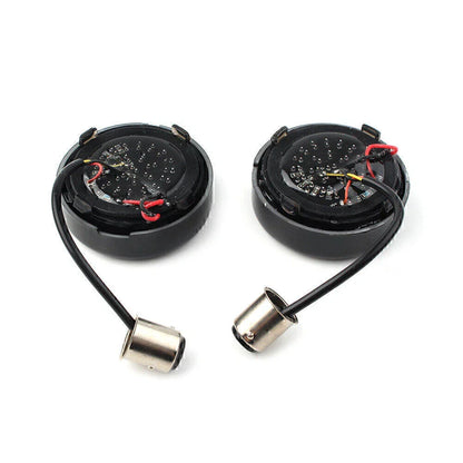 7 LED Black Fire Ring Turn Signal Lights for Harley Softail Dyna