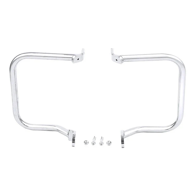 Chrome/Black Saddlebag Guard Rail Crash Bar for Harley FLST FLSTC (2000-2017)