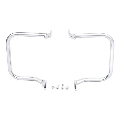 Chrome/Black Saddlebag Guard Rail Crash Bar for Harley FLST FLSTC (2000-2017)