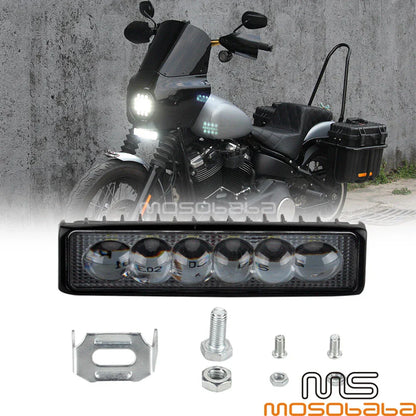 6" LED Light Bar Spot Fog Driving Lamp for Harley Dyna Softail FXST FLS