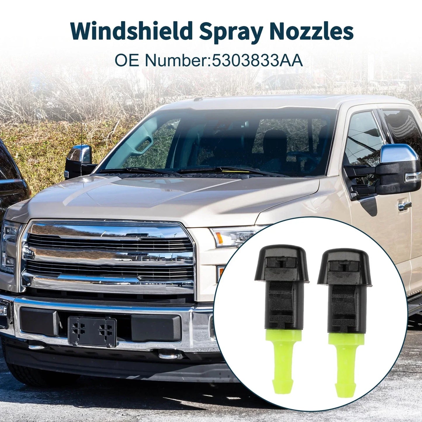 Windshield Washer Nozzle & Gasket, Fluid Hose for Dodge (2001-2006)