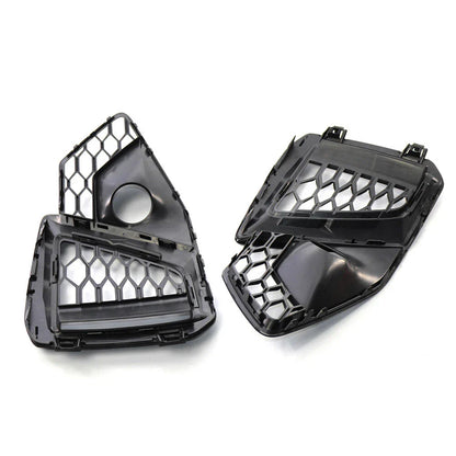 Gloss Black Front Bumper Fog Light Grille for Audi A4L (2020-2022)