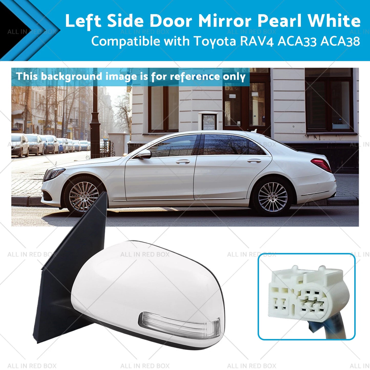 Left Side Pearl White Mirror for 2008-2012 Toyota RAV4 (2008-2012)
