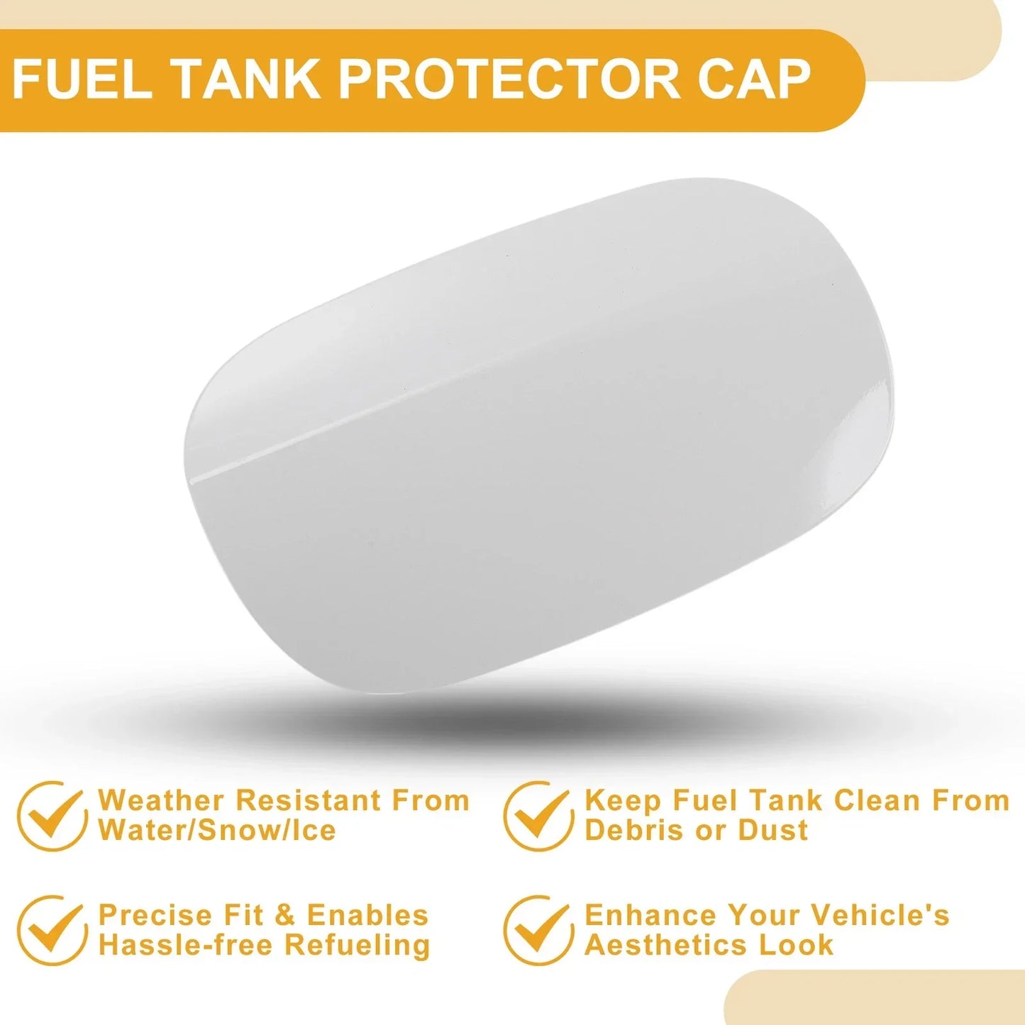 Fuel Tank Door Cap for Mercedes-Benz E200 (2015-2019) Clip Type, White