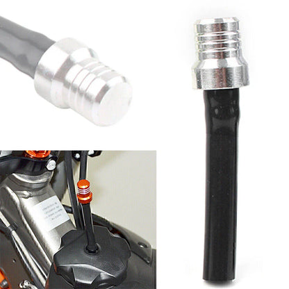 CNC Gas Fuel Tank Cap Valve Vent Hose for ATV Dirt Bike Pit Quad Silver