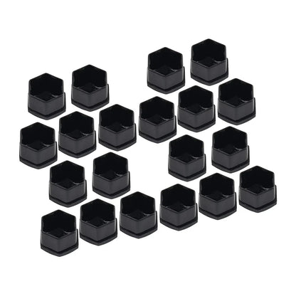 17mm Black Wheel Lug Nut Bolt Cover Caps 20Pcs for Audi