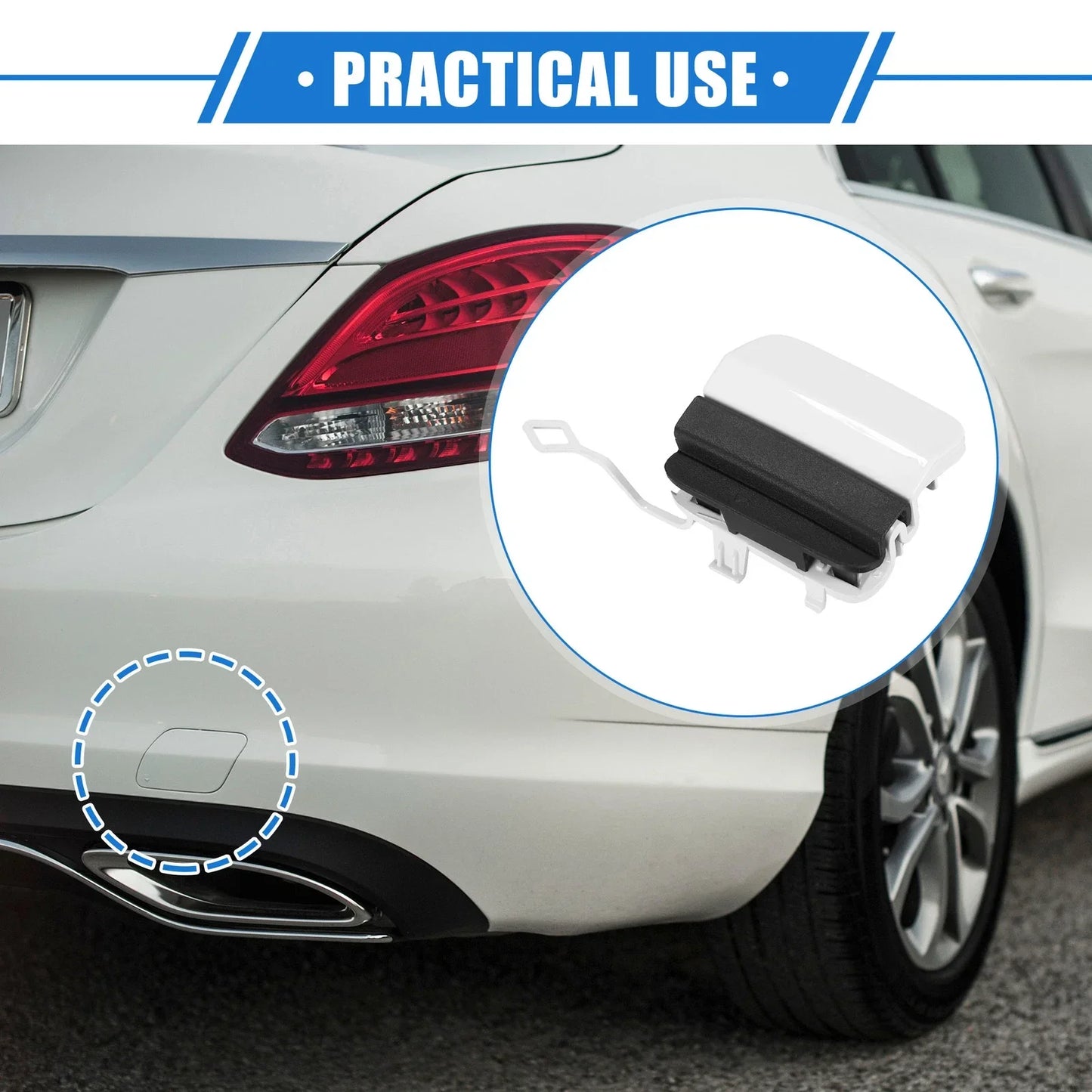Rear Bumper Tow Hook Cap for Mercedes-Benz C300 Sport (2019-2021) White