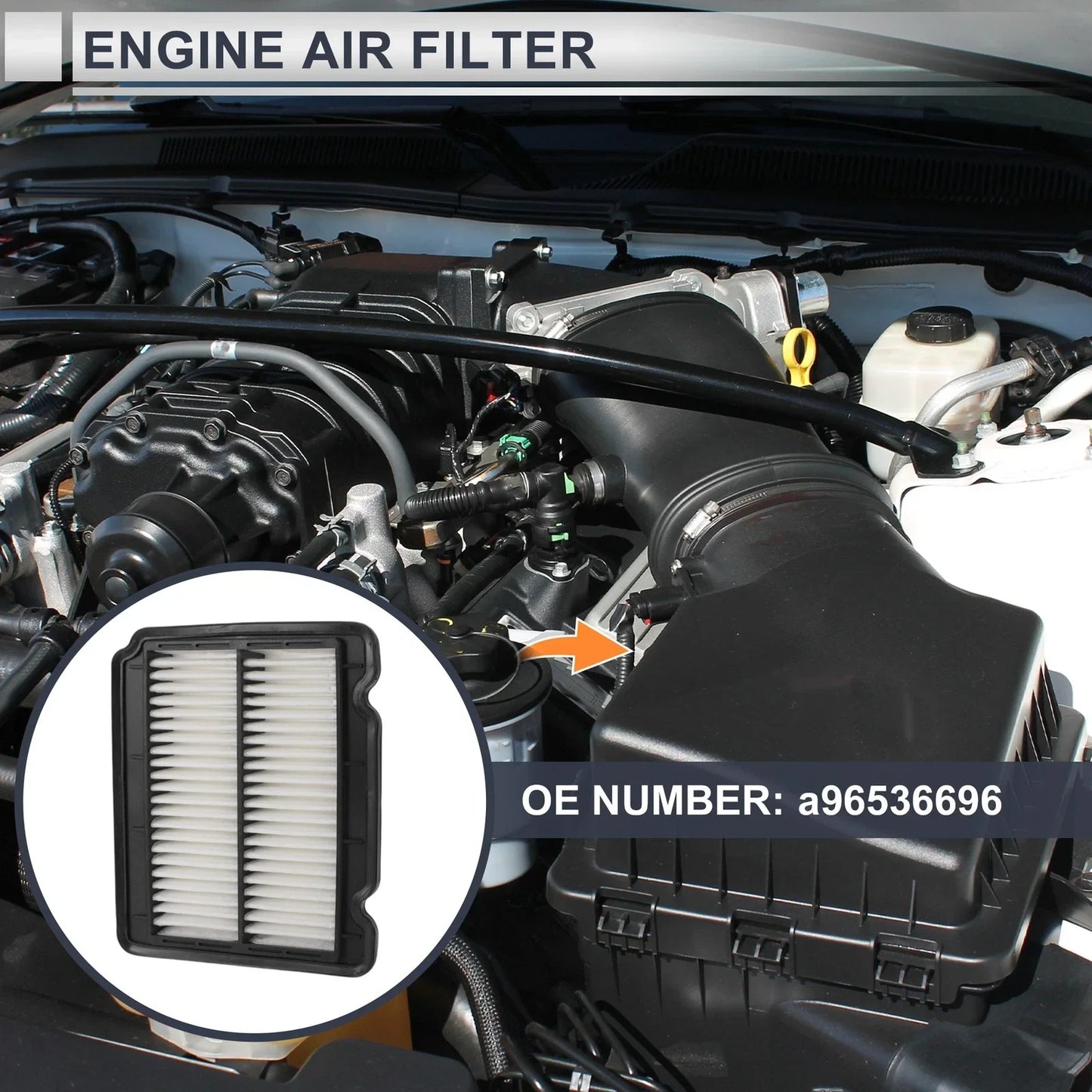 Car Engine Air Filter for Chevrolet Aveo 1.6L (2004-2011) - 1 x Filter
