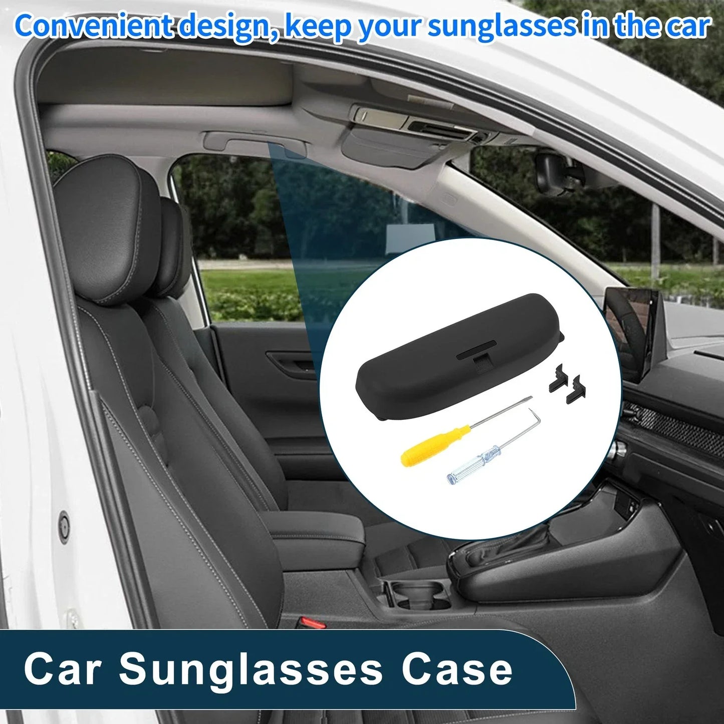 Sunglasses Case for BMW 1 Series F20 Eyeglasses Holder Storage Box Black