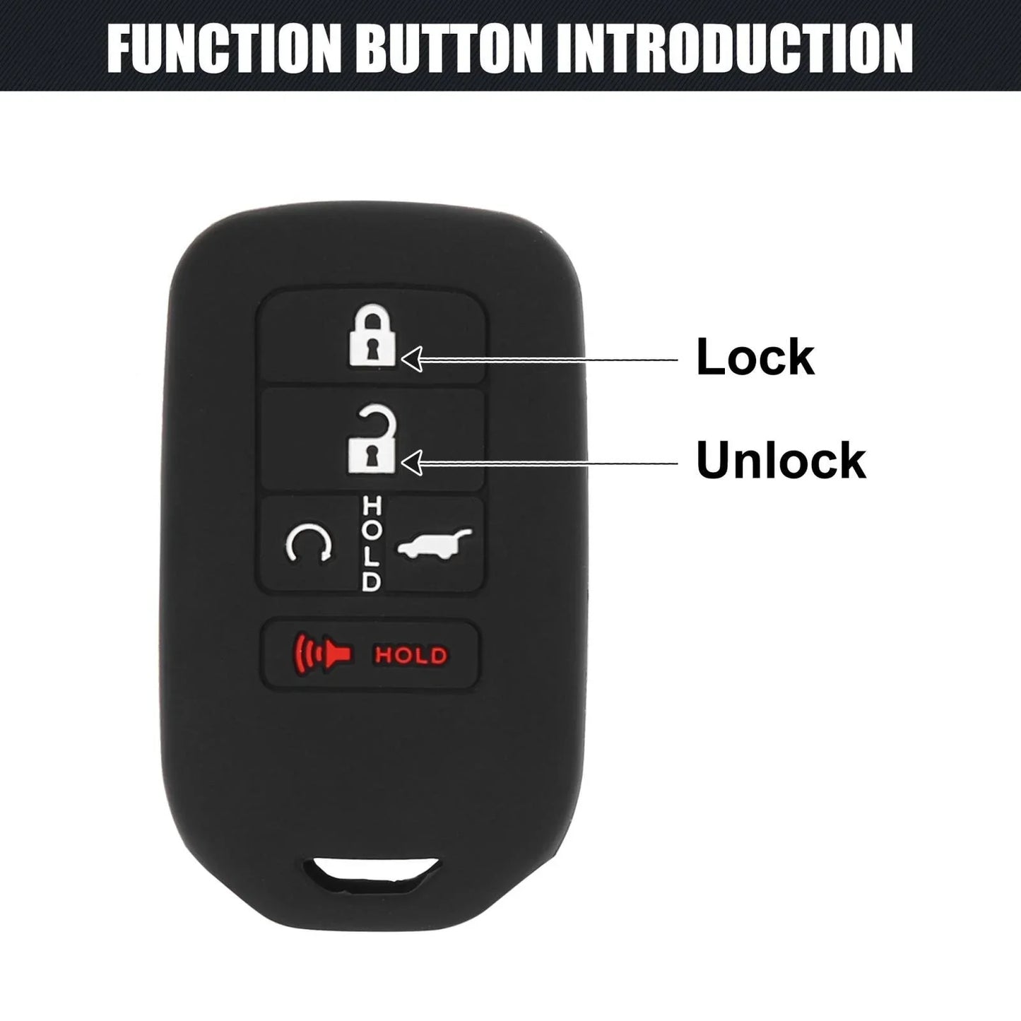 5 Button Key Fob Cover Case for Honda Accord Civic CR-V (2016-2023)