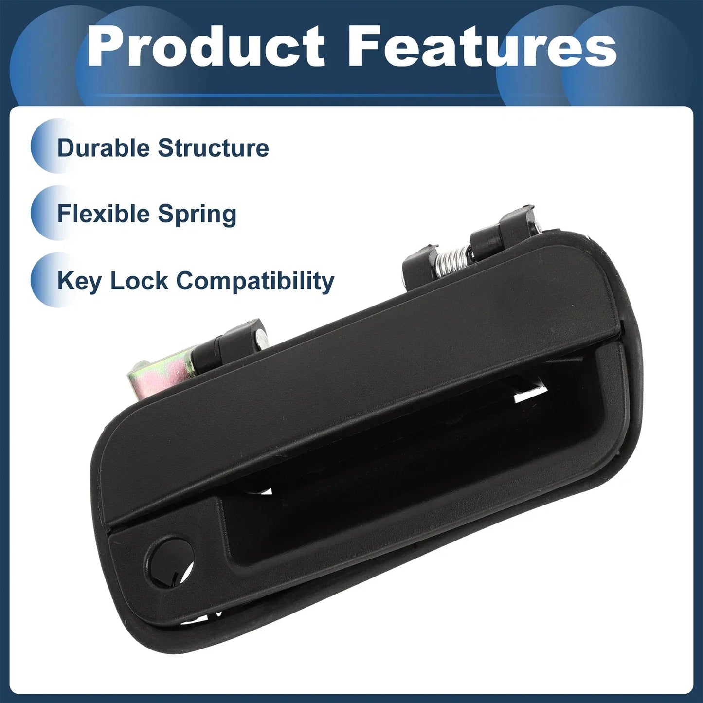 Front Right Exterior Door Handle for Hyundai Excel (1990-1994) - Black, 1 Pcs